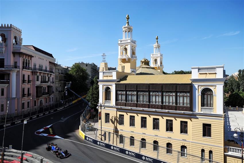 Baku City Circuit with blue sky